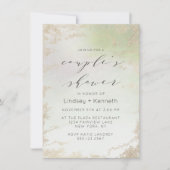 Ombre Lente Groen Goud Folie Frost Bruiloft Douche Kaart (Voorkant)