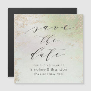 Ombre Lente Groen Goud Folie Vorst Save the Date