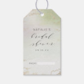Ombre Lente Groen Gouden Folie Bruids Display Douc Cadeaulabel (Voorkant)