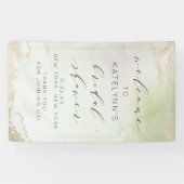 Ombre Lente Groen Goudfolie Vrijgezellenfeest Welk Spandoek (Horizontaal)