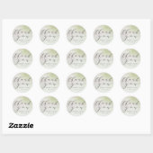 Ombre Lente Groene Gouden Folie Dank u Bruiloft Ronde Sticker (Vel)