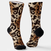 Ombre Leopard Print Brown Tan Black Sokken (Gebogen)
