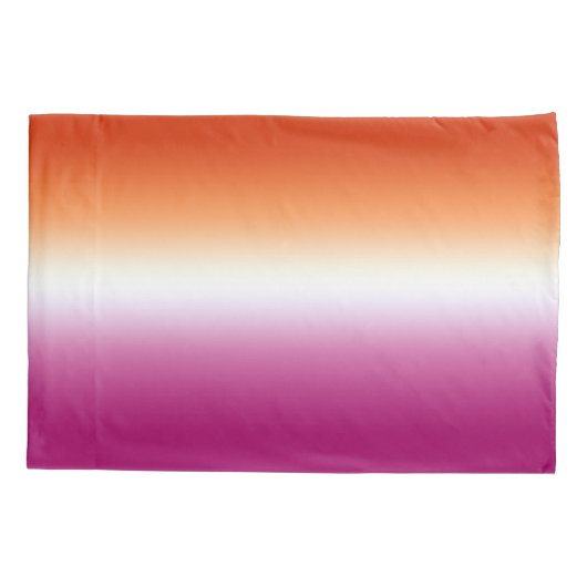 Ombre Lesbische Pride Flag Sinaasappel Roze Gradie Kussensloop (Achterkant-Links)