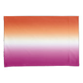 Ombre Lesbische Pride Flag Sinaasappel Roze Gradie Kussensloop (Voorkant-Rechts)