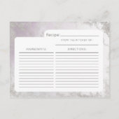 Ombre licht Paarse zilveren bruid om recept Kaart (Achterkant)