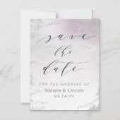 Ombre Licht Paarse Zilveren Bruiloft Save the Date Magnetische Uitnodiging (Voorkant)