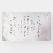 Ombre Licht Paarse Zilveren Folie Bruiloft Welkom Spandoek (Horizontaal)