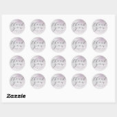 Ombre licht Paarse zilveren folie dank u bruiloft Ronde Sticker (Vel)