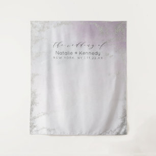 Ombre Licht Paarse Zilveren Fotocabine Achtergrond Wandkleed