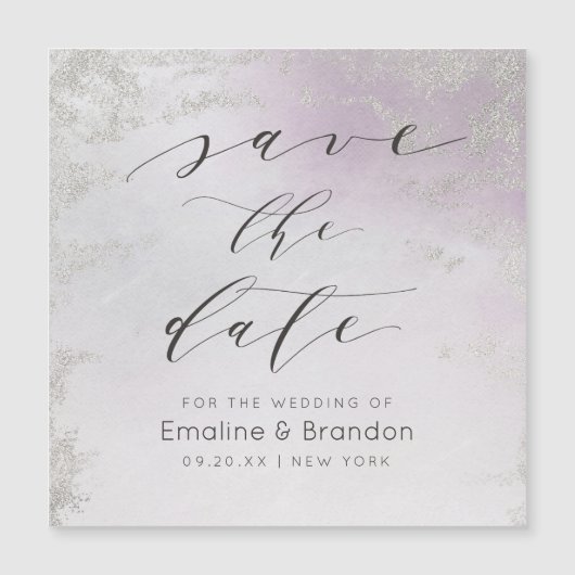 Ombre Licht Paarse Zilverfolie Frost Bewaar de dat (Voorkant)