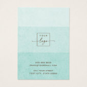 Ombre light aqua blue texture earring display card visitekaartje (Achterkant)