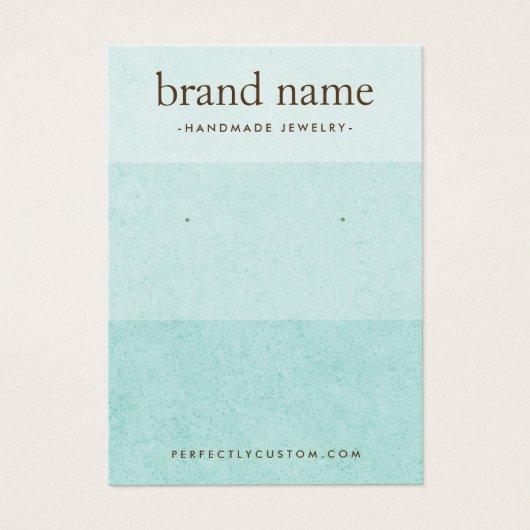 Ombre light aqua blue texture earring display card visitekaartje (Voorkant)