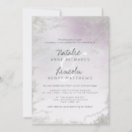 Ombre Light Paars Silver Foil Frosted Wedding Kaart