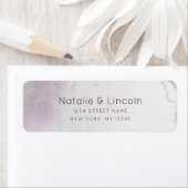 Ombre Light Paars Silver Wedding Return Address Etiket (Insitu)
