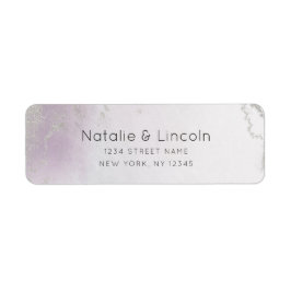 Ombre Light Paars Silver Wedding Return Address Etiket