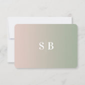 Ombre Light Pink & Leaf Green Wedding Meal Choice RSVP Kaartje (Achterkant)