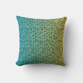 Ombre & lijnen Blauwgroen Kussen