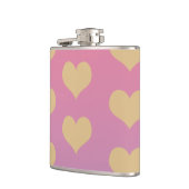 Ombré lila roze goud moderne harten heupfles (Links)