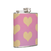 Ombré lila roze goud moderne harten heupfles (Rechts)