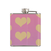 Ombré lila roze goud moderne harten heupfles (Achterkant)