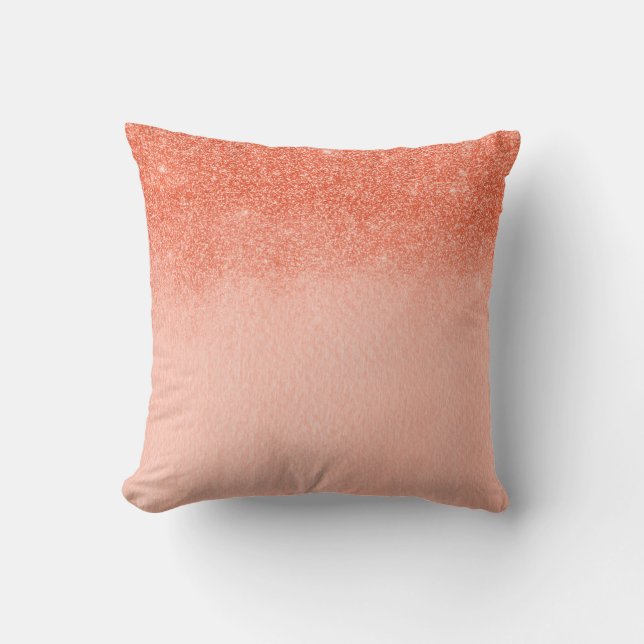 Ombre  Living Coral Peach Roze Kleur van 2019 Kussen (Voorkant)