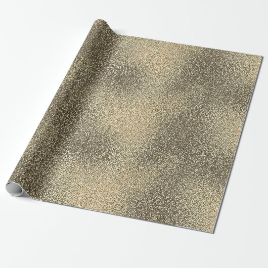 Ombre Luxe Gouden Zand Sparkling Glitter Gradient Cadeaupapier (Uitgerold)