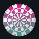 Ombre magenta Paars Blauwgroen en wit Dartbord<br><div class="desc">Ombre Magenta Paarse Blauwgroen en witte dart Board</div>