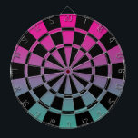 Ombre magenta Paars Blauwgroen en zwart Dartbord<br><div class="desc">Ombre Magenta Paarse Blauwgroen en zwarte dart Board</div>