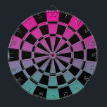 Ombre magenta Paars Blauwgroen en zwart Dartbord<br><div class="desc">Ombre Magenta Paarse Blauwgroen en zwarte dart Board</div>
