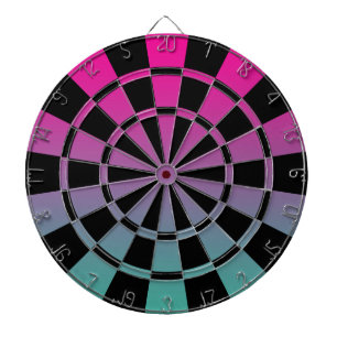 Ombre Magenta Paars Teal En Zwart Dartbord