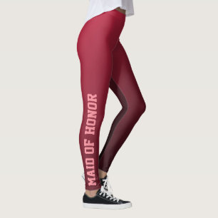 Ombre Maid of Honor Burgundy Leggings
