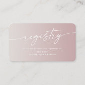 Ombre Mauve & Ivory Wedding Shower-cadeauregistrat Informatiekaartje (Voorkant)