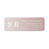 Ombre Mauve & Off-White Wedding Return Address Etiket (Voorkant)