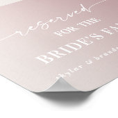 Ombre Mauve Reserved Bride's Family Wedding Sign Poster (Hoek)