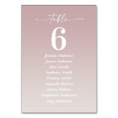 Ombre Mauve Roze & Gardenia Wit Gastenamen Kaart (Achterkant)