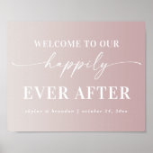 Ombre Mauve Welkom bij ons, altijd na het ondertek Poster (Voorkant)