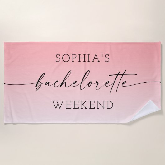 Ombré Meisje-voor-de-feestavond Strandhanddoek Strandlaken (Voorkant)