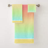 Ombre mengt perzik, Blauwgroen, groen geel handdoe Bad Handdoek (Insitu)