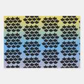 Ombre Mermaid Scales Colorful Black Rainbow Inpakpapier Vel (Voorkant 3)