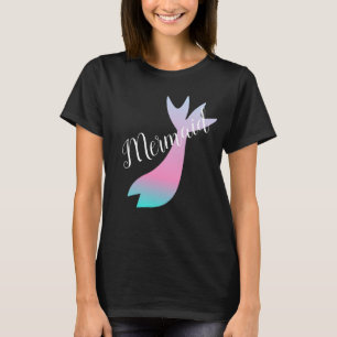 Ombre Mermaid Tale Rainbow Pink Blauwgroen T-shirt
