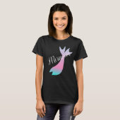 Ombre Mermaid Tale Rainbow Pink Blauwgroen T-shirt (Voorkant volledig)