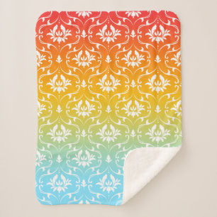 Ombre met damast sherpa deken