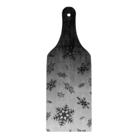 Ombre met sneeuwvlokken glazen snijplank peddel (Voorkant)
