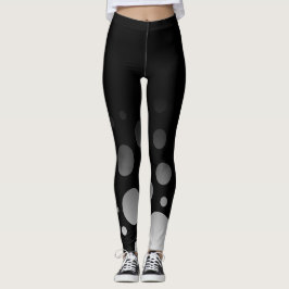 Ombre met Zwart & Wit Cirkels en Stip Leggings
