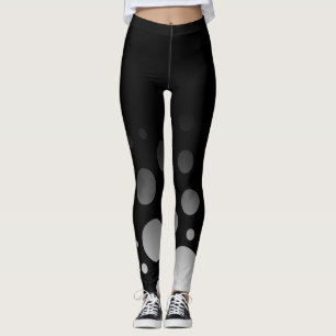 Ombre met Zwart & Wit Cirkels en Stip Leggings