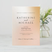 Ombre minimalist Wedding Kaart (Staand voorkant)