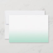 Ombre Mint Bloemen Save the Date Kaarten (Achterkant)