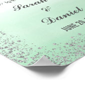 Ombre Mint en Silver Welcome Poster Print (Hoek)