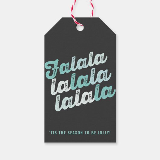 Ombre Mint Falalalala Bold Script Modern Holiday Cadeaulabel (Voorkant)