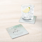 Ombre Mint Green Frosted Gold Foil Chic Wedding Kartonnen Onderzetters (Insitu)